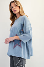 Load image into Gallery viewer, Starry Eyed Boxy Tee - Denim Blue