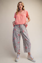 Load image into Gallery viewer, Animal Printed Washed Barrel Pants - Rose Stone