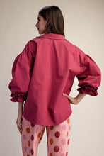Load image into Gallery viewer, 3/4 Sleeves Button Down Top - Berry