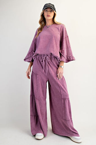 Remi Ruffle Sleeve Top - Raspberry