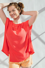 Load image into Gallery viewer, Mavis Split Hem Top - Hot Coral *Curvy*