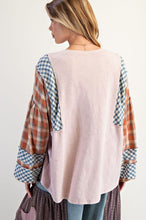 Load image into Gallery viewer, Fun Flannel Patchwork Top - Dusty Rose