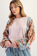 Load image into Gallery viewer, Fun Flannel Patchwork Top - Dusty Rose