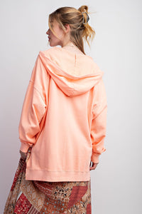 Tried & True Mineral Washed Hoodie by Easel - Neon Coral