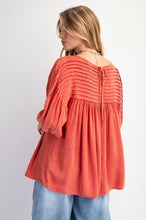 Load image into Gallery viewer, Pintuck Boho Pullover - Boho Red