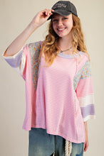 Load image into Gallery viewer, Julia Mixed Print Top - Cotton Pink