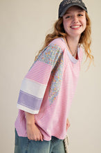 Load image into Gallery viewer, Julia Mixed Print Top - Cotton Pink