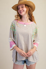 Load image into Gallery viewer, Julia Mixed Print Top - Natural Brown