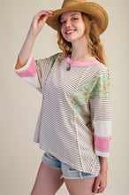 Load image into Gallery viewer, Julia Mixed Print Top - Natural Brown