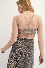Load image into Gallery viewer, Ruched Sheer Lace Top - Nude