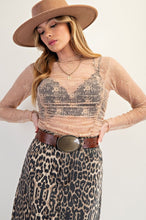 Load image into Gallery viewer, Ruched Sheer Lace Top - Nude