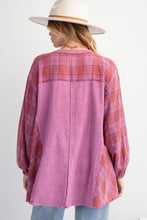 Load image into Gallery viewer, Joni Plaid Jersey Top - Orchid