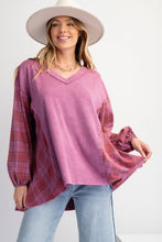 Load image into Gallery viewer, Joni Plaid Jersey Top - Orchid