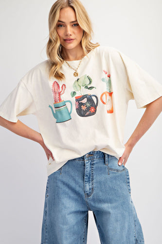 Cactus Graphic Tee by Easel - Ecru