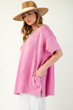 Load image into Gallery viewer, Mineral Washed Oversized Tee by Easel - Malibu Pink *Regular &amp; Curvy*