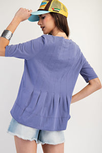 Elsie Pleated Top - Tea Blue