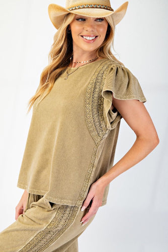 Keep it Real Set {Top} by Easel - Faded Olive