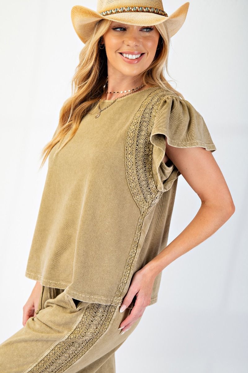 Keep it Real Set {Top} by Easel - Faded Olive