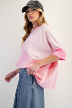 Load image into Gallery viewer, Candy Striper Pink Oversized Top