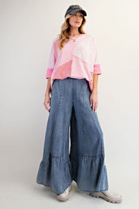 Candy Striper Pink Oversized Top