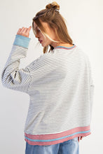 Load image into Gallery viewer, Slow It Down Striped Top - Heather Grey