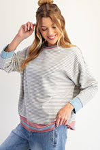 Load image into Gallery viewer, Slow It Down Striped Top - Heather Grey