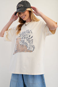 Cheetah Graphic Tee by Easel - Vanilla