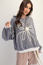 Load image into Gallery viewer, Embroidered Bow Hoodie - Midnight