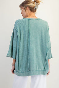 Luna Bow Patch Top - Teal