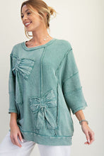 Load image into Gallery viewer, Luna Bow Patch Top - Teal