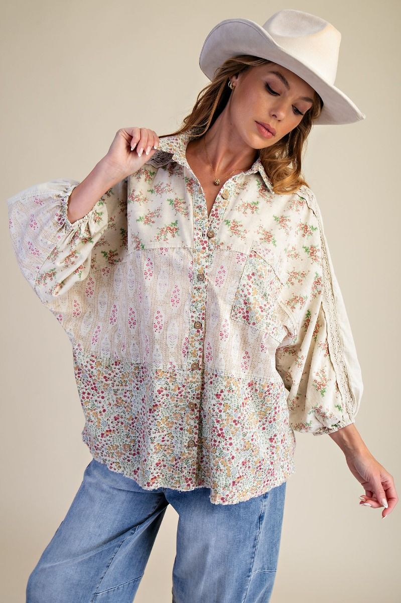 Serena Floral Patchwork Top