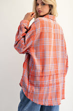 Load image into Gallery viewer, Deb Washed Plaid Button Down - Coral