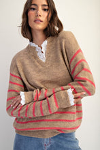 Load image into Gallery viewer, Myra Lace Trim Sweater - Latte