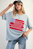 Bitsy Braided Flag Top - Dusty Blue