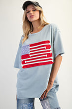 Load image into Gallery viewer, Bitsy Braided Flag Top - Dusty Blue
