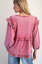 Load image into Gallery viewer, Autumn Afternoon Ruffle Top - Rose