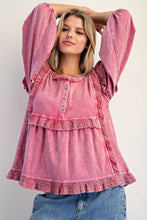 Load image into Gallery viewer, Autumn Afternoon Ruffle Top - Rose