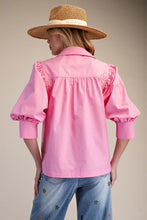 Load image into Gallery viewer, Amelia Button Up Top - Barbie Pink