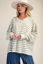Load image into Gallery viewer, Hillary Striped Pullover - Sage
