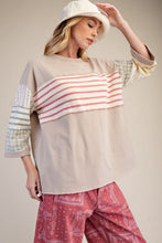 Load image into Gallery viewer, Emmie Mixed Pattern Top - Tan
