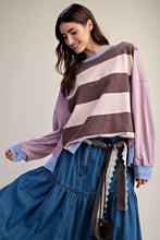 Load image into Gallery viewer, Rugby Stripe Pullover - Chocolate / Strawberry