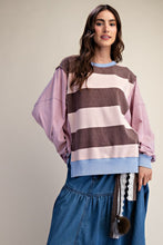 Load image into Gallery viewer, Rugby Stripe Pullover - Chocolate / Strawberry