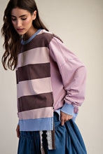 Load image into Gallery viewer, Rugby Stripe Pullover - Chocolate / Strawberry