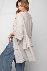 Hannah Relaxed Ruffle Cardigan