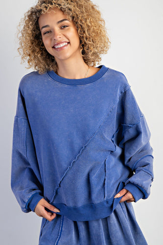 Ellie Terry Knit Pullover - French Blue