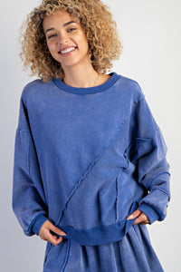 Ellie Terry Knit Pullover - French Blue