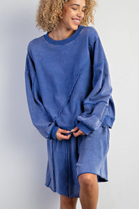Ellie Terry Knit Pullover - French Blue