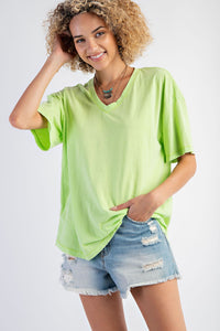 Dana Mineral Washed Tee - Lime