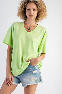 Dana Mineral Washed Tee - Lime