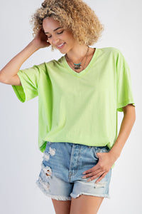 Dana Mineral Washed Tee - Lime